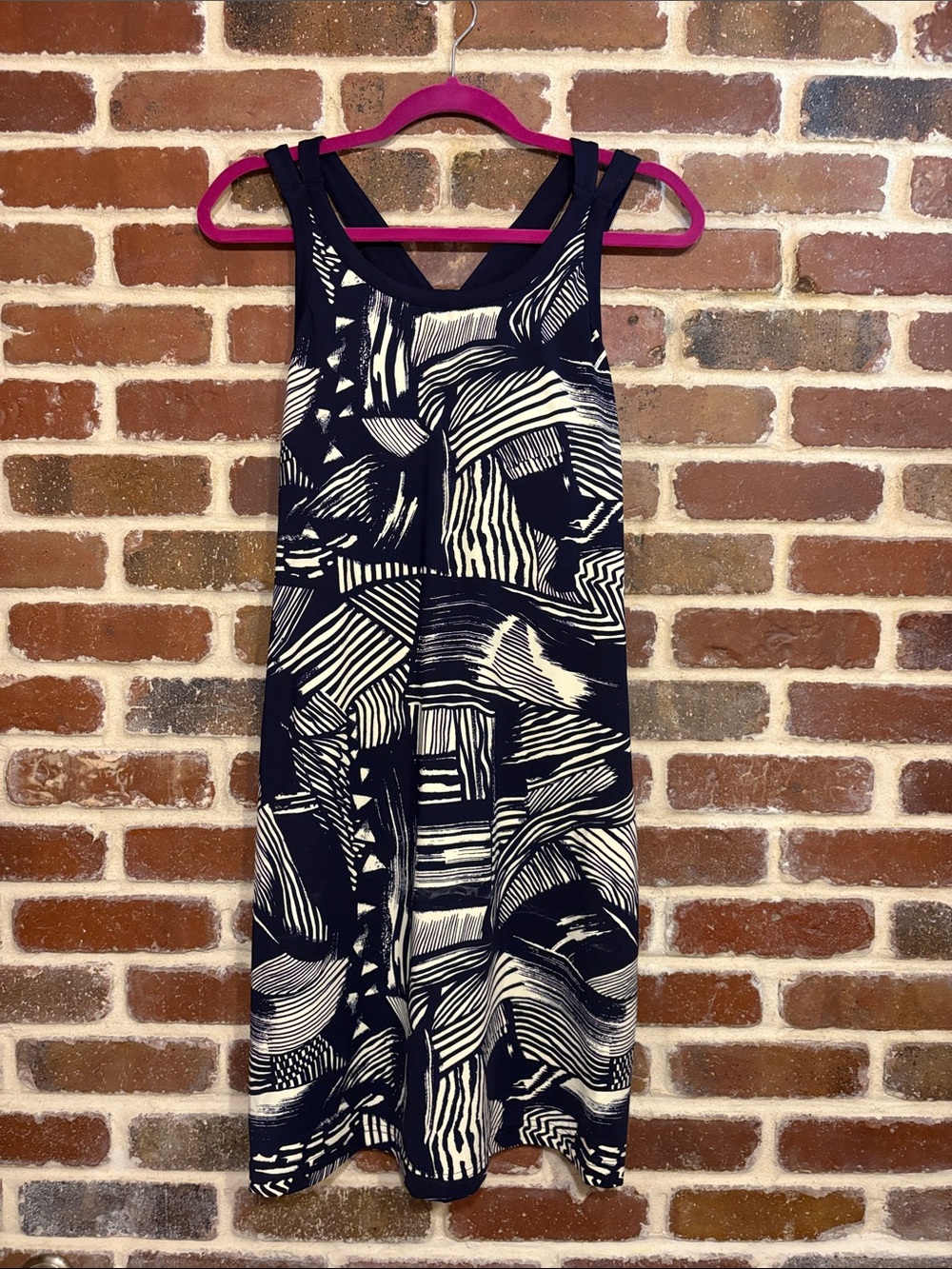 Title Nine Navy & White Patterned Sleeveless Women's Dress size small NEW
